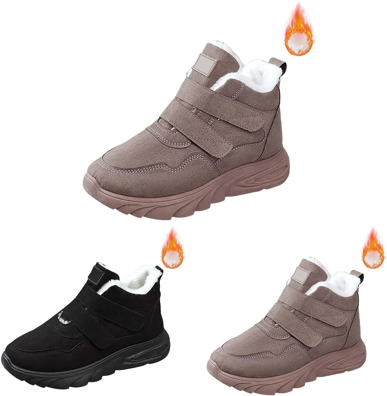 Women's Snow Boots Non-Slip Casual Sneakers Plush Lined Casual Shoes Winter Padded Warm Women's Extra Wide Boots