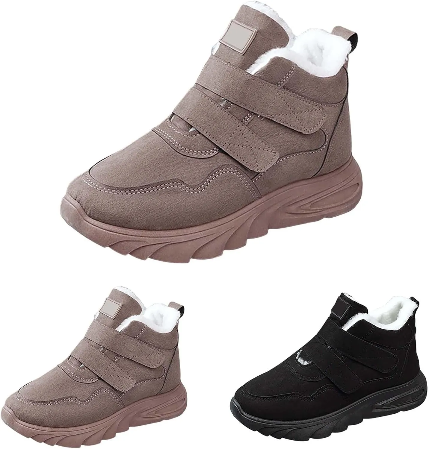 Women's Snow Boots Non-Slip Casual Sneakers Plush Lined Casual Shoes Winter Padded Warm Women's Extra Wide Boots