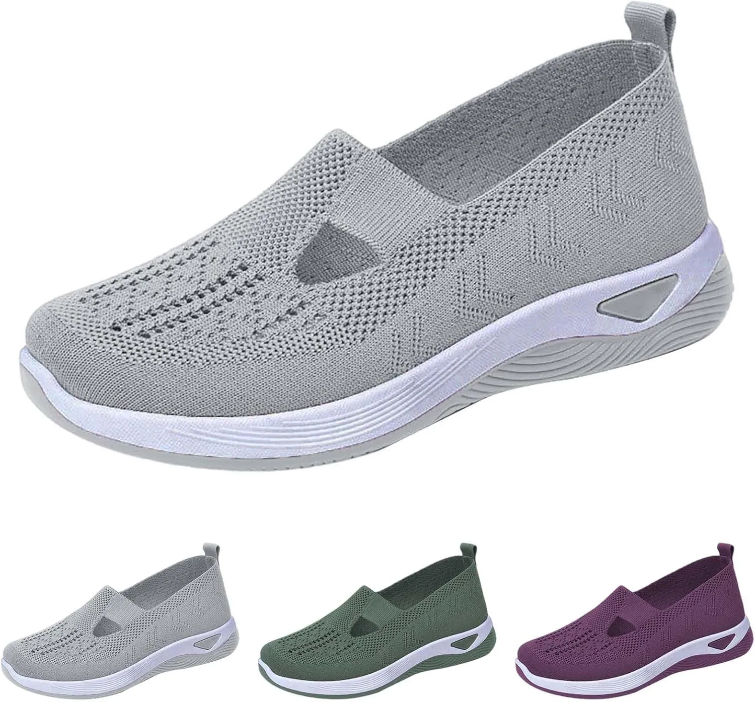 Women's Woven Orthopedic Breathable Soft Walking Walking Shoes Women Jogging Dress Casual Shoes Waterproof Sneakers Slip On Tennis Shoe White Loafers