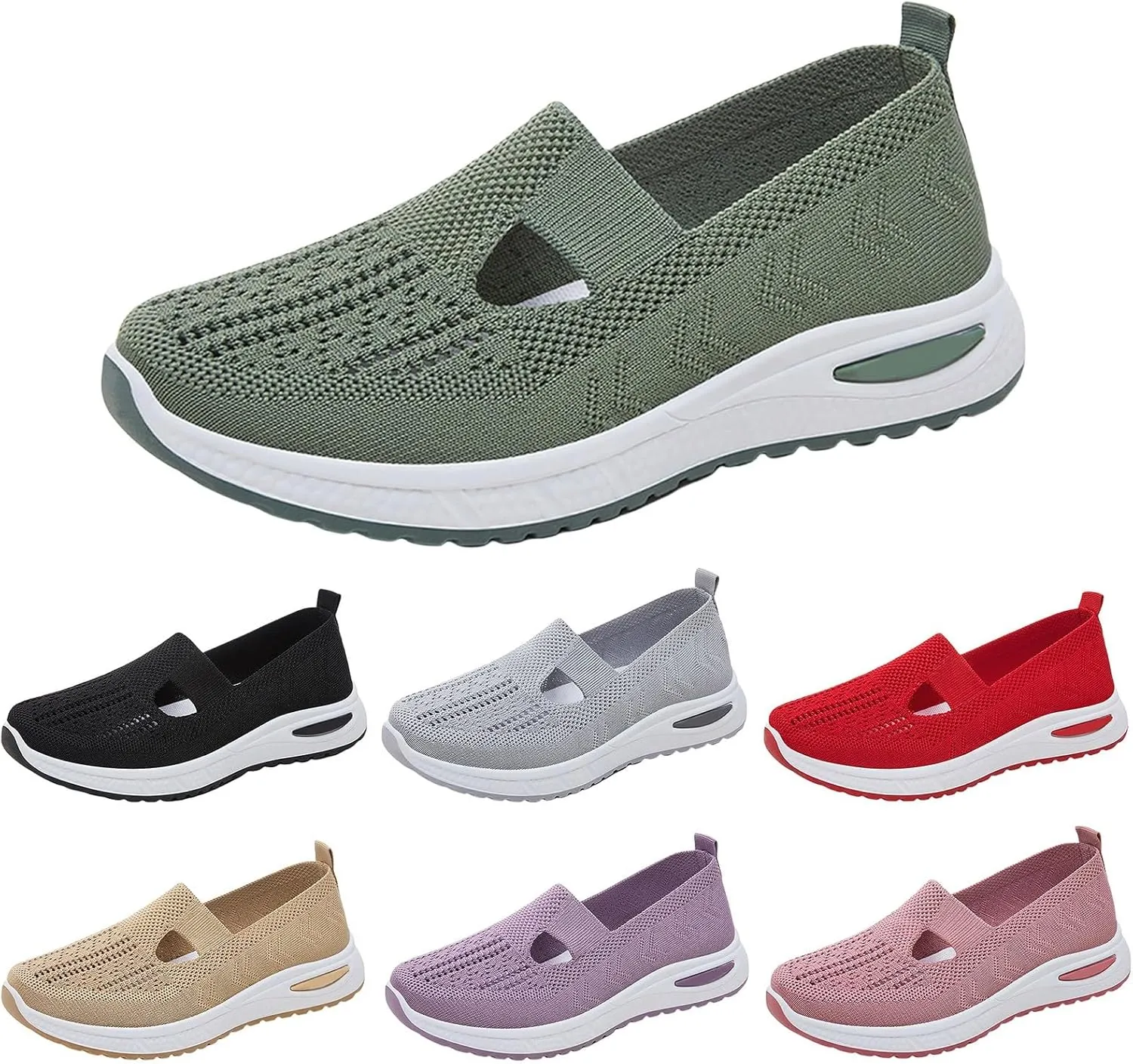 Women's Woven Orthopedic Breathable Soft Walking Walking Shoes Women Jogging Dress Casual Shoes Waterproof Sneakers Slip On Tennis Shoe White Loafers