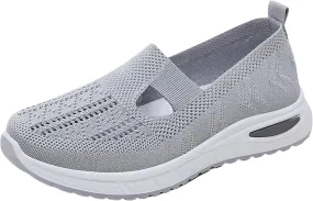 Women's Woven Orthopedic Breathable Soft Walking Walking Shoes Women Jogging Dress Casual Shoes Waterproof Sneakers Slip On Tennis Shoe White Loafers