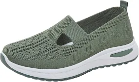 Women's Woven Orthopedic Breathable Soft Walking Walking Shoes Women Jogging Dress Casual Shoes Waterproof Sneakers Slip On Tennis Shoe White Loafers