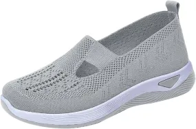 Women's Woven Orthopedic Breathable Soft Walking Walking Shoes Women Jogging Dress Casual Shoes Waterproof Sneakers Slip On Tennis Shoe White Loafers