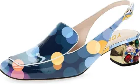 YDN Women Classic Pumps Colorful Rhinestone Block Low Heels Closed Square Toe Formal Loafer Formal Office Lady Shoe Size 4-16 US