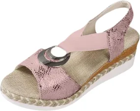 ZWRXW Orthopedic Platform Wedge Sandals for Women Open Toe Ankle Strap Espadrilles Sandals Comfortable Arch Support Wedge Sandal Casual & Dressy Summer Shoes with Metal Buckle