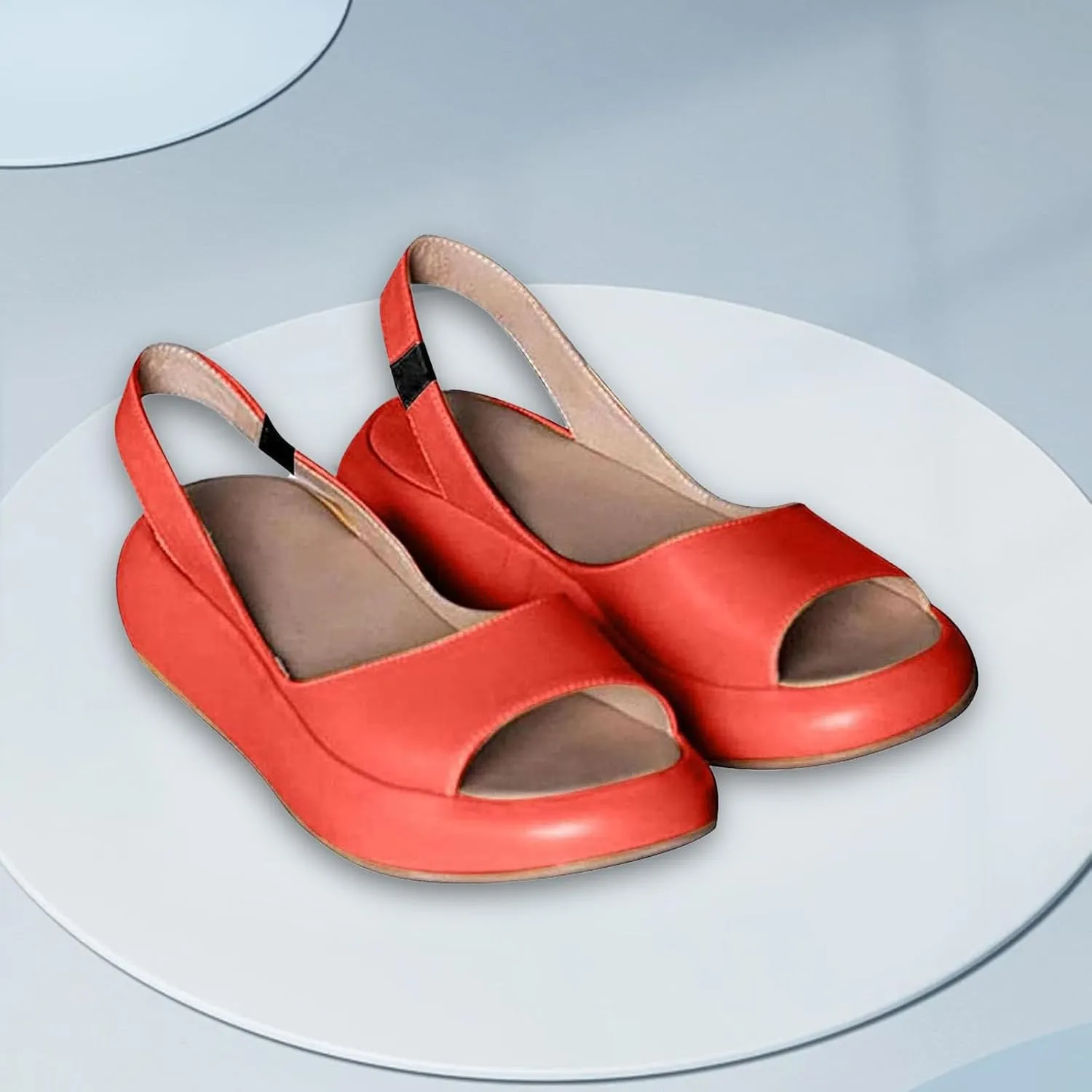 ZWRXW Womens Wedge Sandals Open Toe Orthopedic Arch Support Orthopedic Wedge Sandal Non Slip Wedges Platform Shoes Slip On Dressy Summer Comfortable Slides Sandals