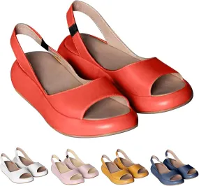 ZWRXW Womens Wedge Sandals Open Toe Orthopedic Arch Support Orthopedic Wedge Sandal Non Slip Wedges Platform Shoes Slip On Dressy Summer Comfortable Slides Sandals